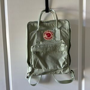 Fjallraven Kanken seafoam green backpack